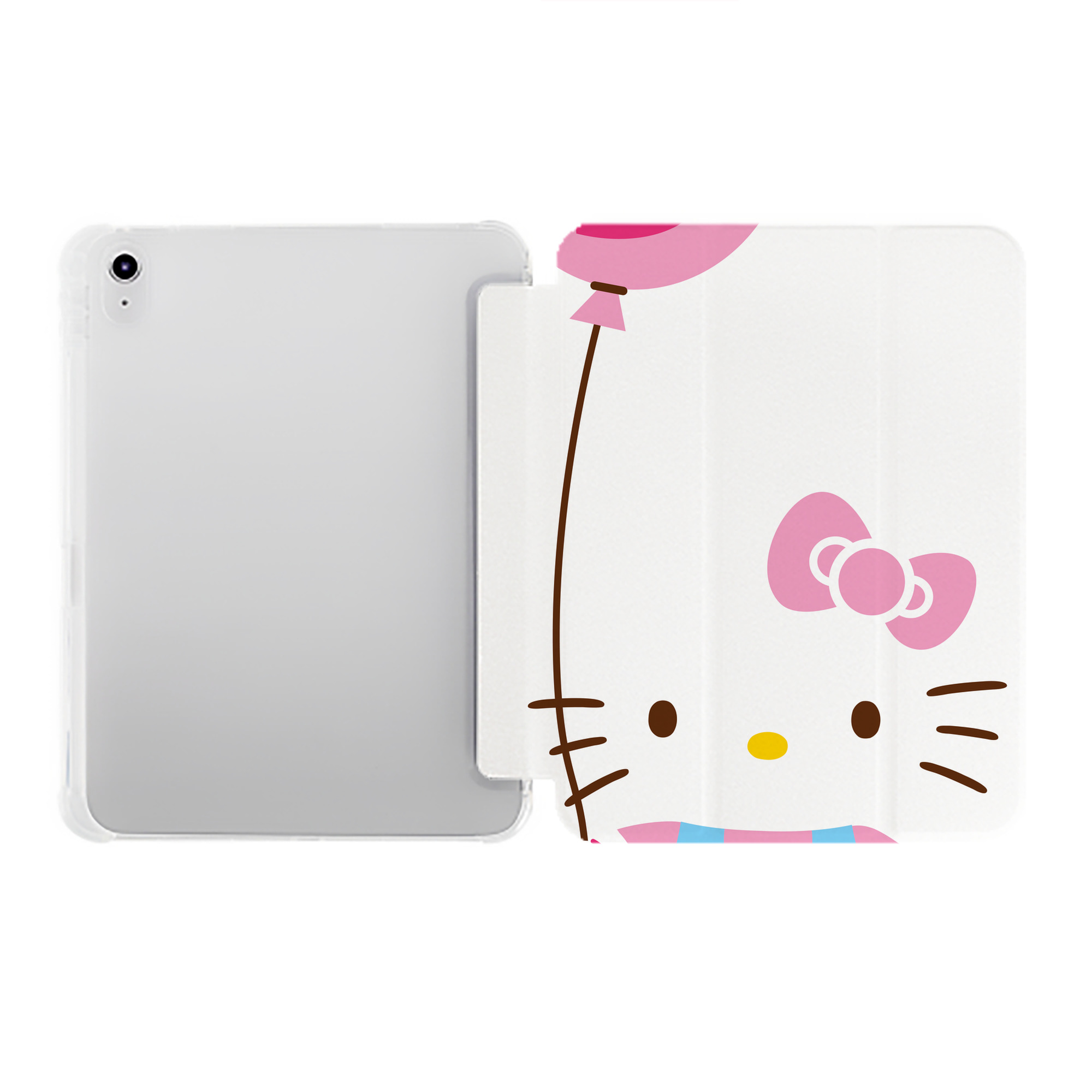（画像用） Hello Kitty ハローキティ IPad ケース ペン収納付き 三つ折りスタンド PUレザー×シリコン 対応機種9.5/10.5/10.9インチ